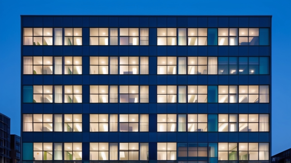 Modern office building with energy monitoring