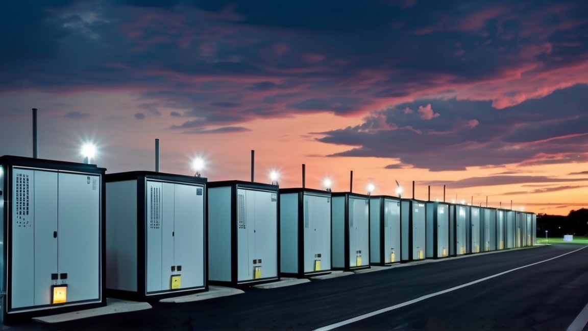 Large battery energy storage system with solar panels