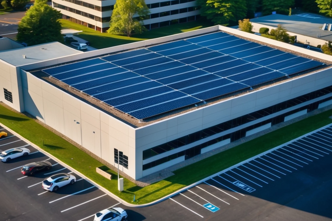 Commercial building with rooftop solar